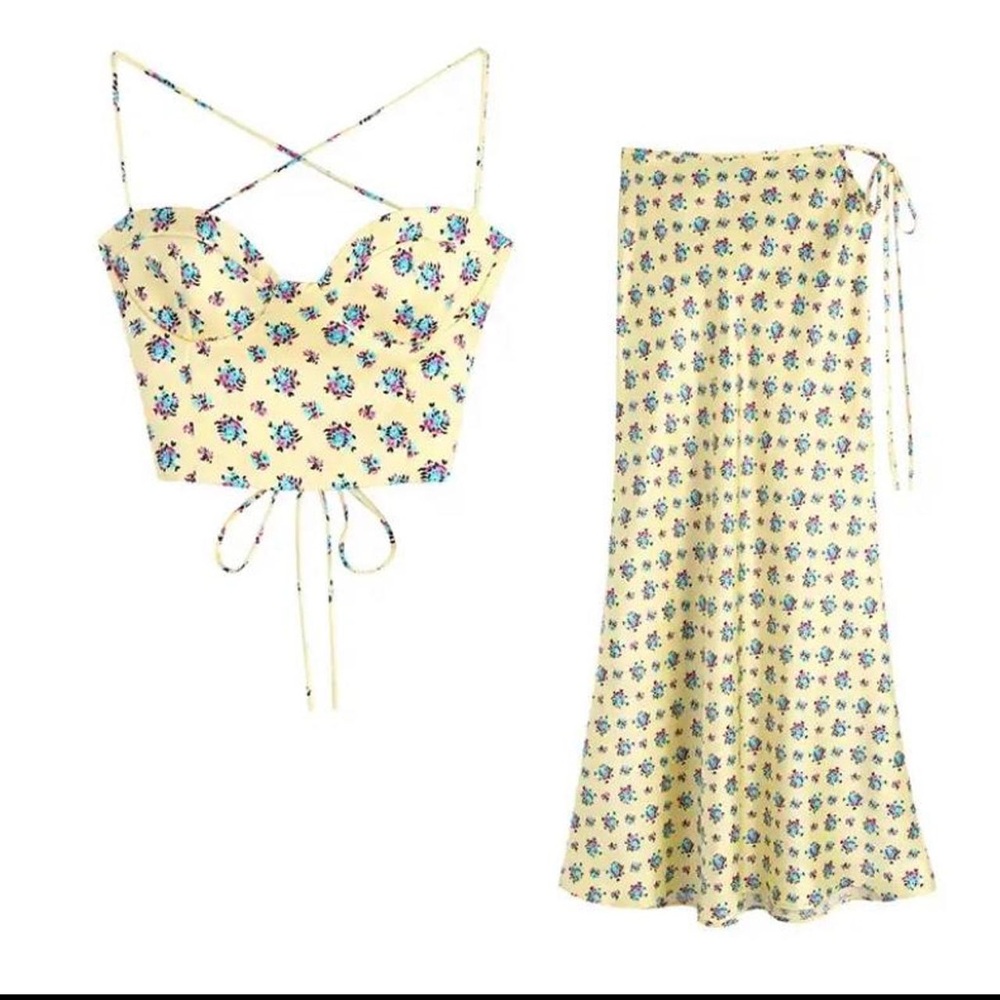 Floral Yellow Skirt ( Part of Set)